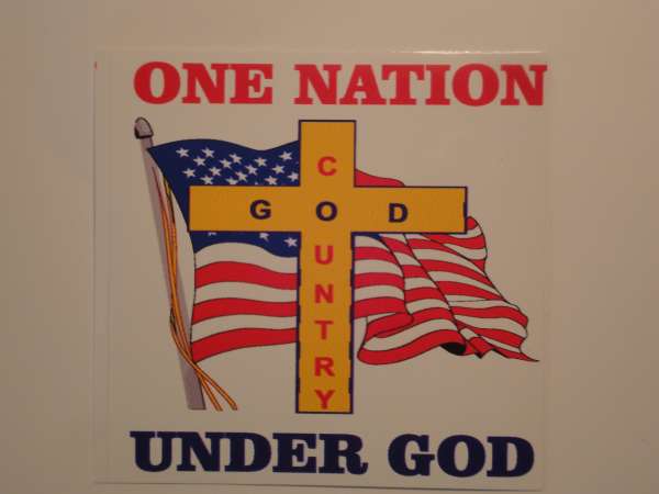 4" Square "One Nation Under God" Sticker